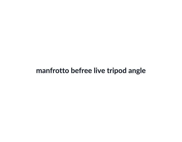 Manfrotto Befree Live Tripod thumbnail 3