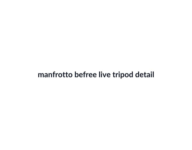 Manfrotto Befree Live Tripod thumbnail 4